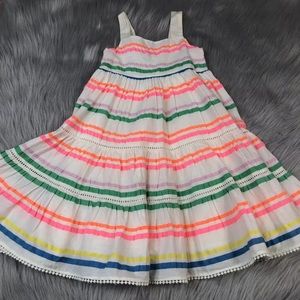 Mini Boden Toddler 3-4 Rainbow Stripe Sun Dress